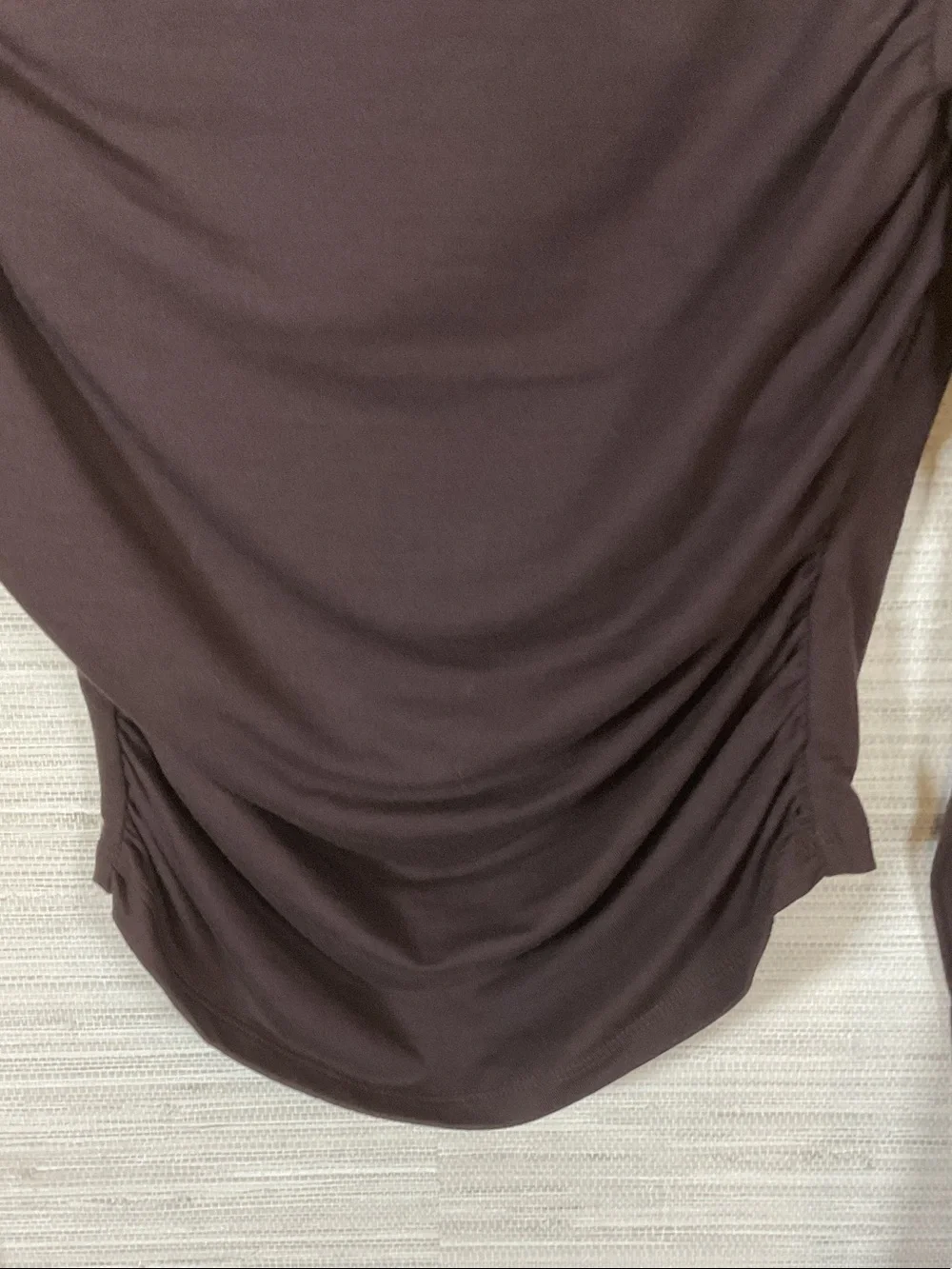 Reformation Women's Long Sleeve Emi Knit Ruched Top Black Currant NWT Small - Picture 6 of 8